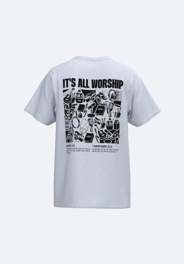 It's All Worship Unisex t-shirt Light Blue